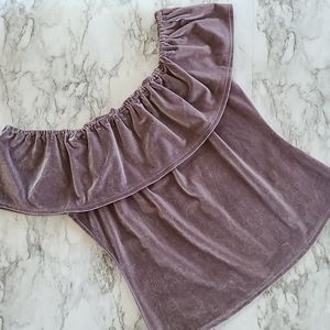 wandering xo velvet top size large